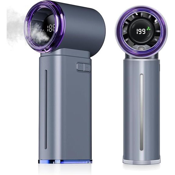 Portable Misting Fan with Rechargeable Battery and Display