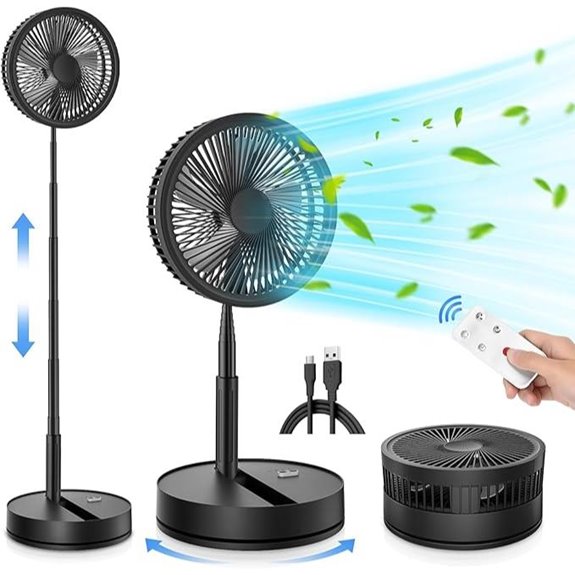 LIPETY 9 Rechargeable Oscillating Fan with Remote