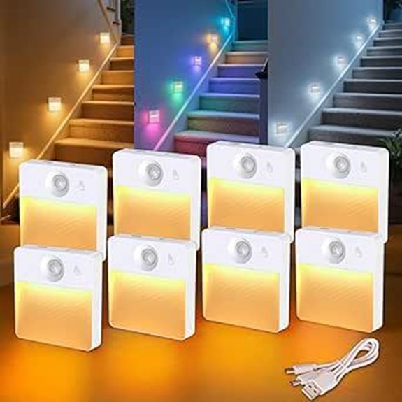 8-Pack Rechargeable Motion Sensor Stair Lights