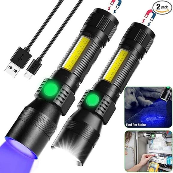 Rechargeable 3-in-1 UV Black Light Flashlight