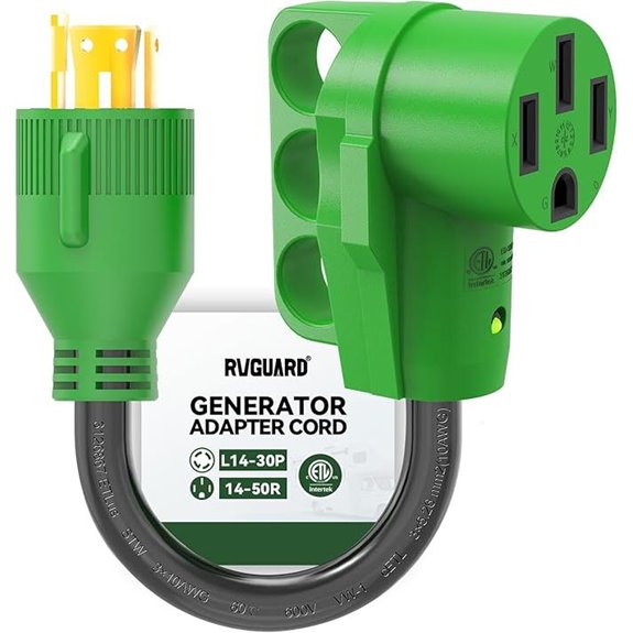 RVGUARD 4 Prong 30-50 Amp RV Generator Adapter Cord