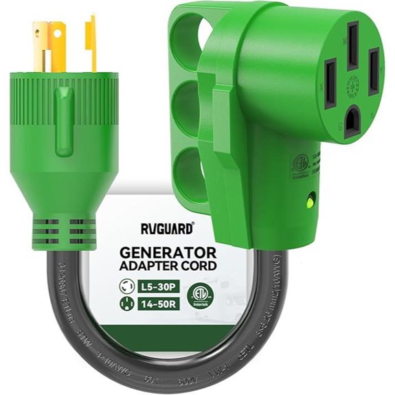 RVGUARD 3 Prong 30A to 50A RV Generator Adapter