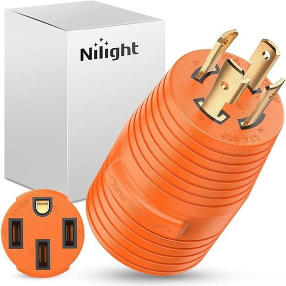 Nilight 30A-50A RV Power Adapter (L14-30P to 14-50R)