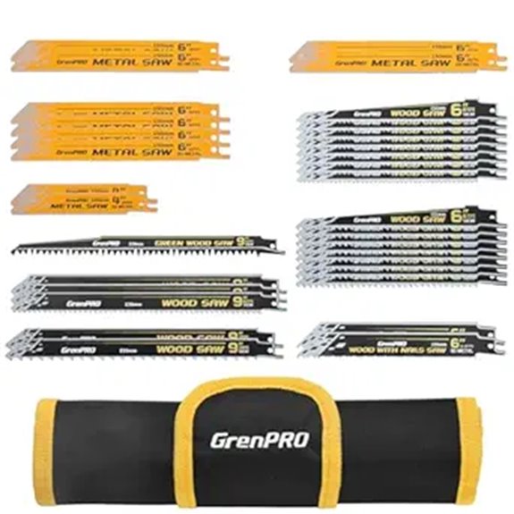 Reciprocating Saw Blade Set with Organizer Pouch