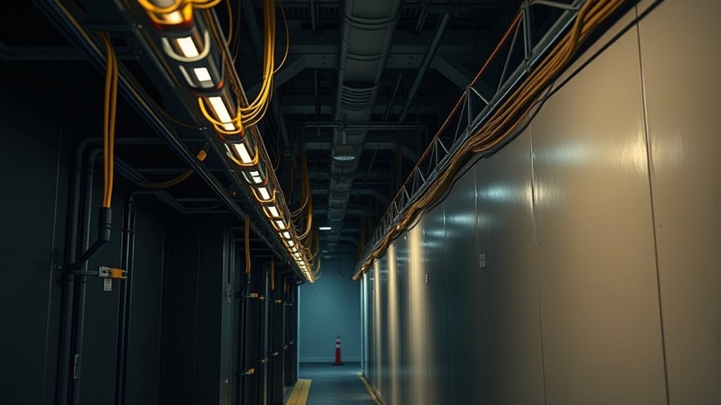 secure cables along walls
