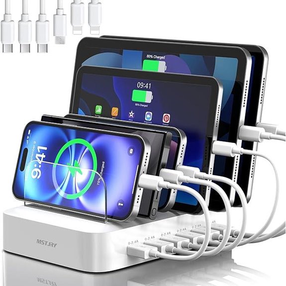 MSTJRY 6-Port USB Charging Station for Multiple Devices