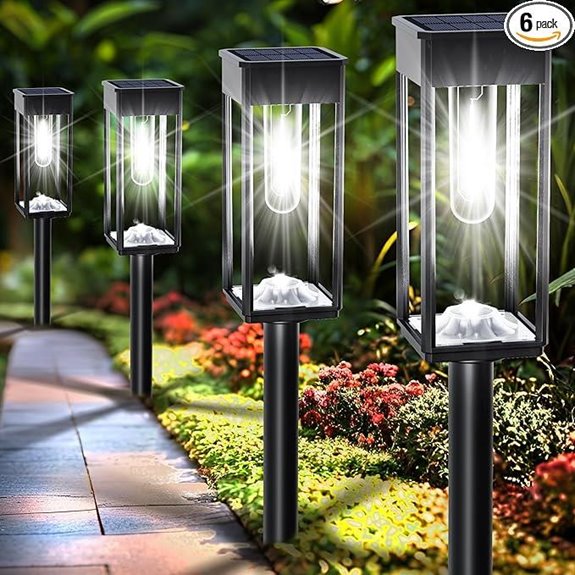 Solar Pathway Lights 6 Pack Waterproof Outdoor LED