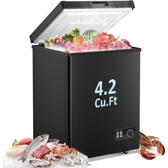 LifePlus 4.2 Cu Ft Chest Freezer with Adjustable Temp