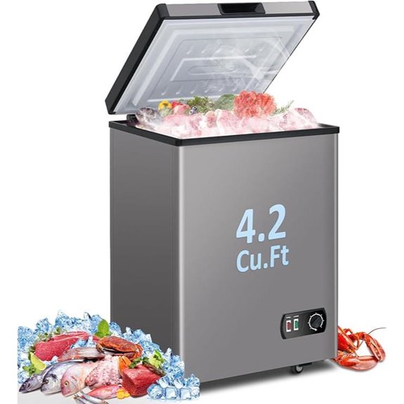 Chest Freezer 4.2 Cu Ft with Adjustable Temp