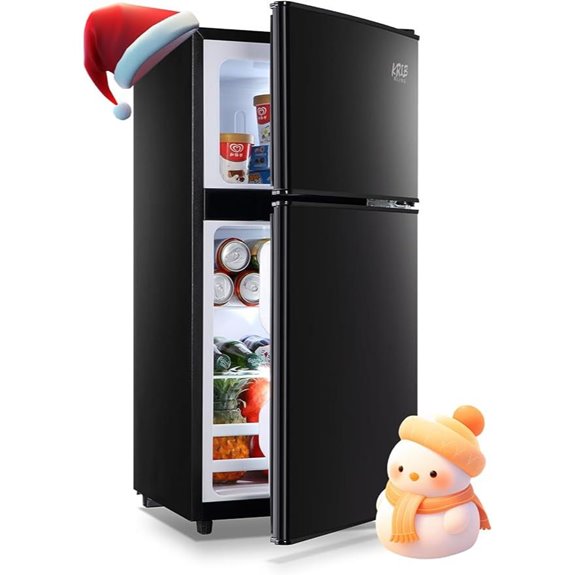 Mini Compact Refrigerator with Freezer Black
