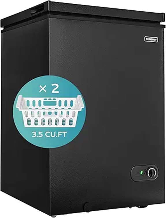 EUHOMY 3.5 Cu.Ft Chest Freezer with Basket