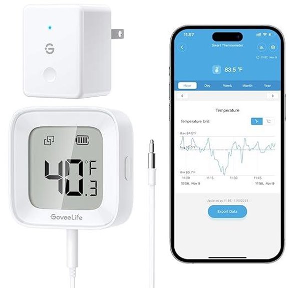 GoveeLife WiFi Refrigerator Thermometer with Alarm