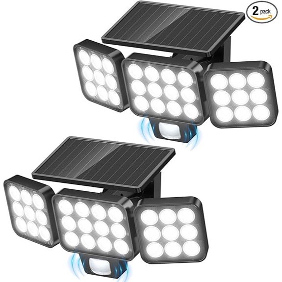 WdtPro Solar Outdoor Flood Lights (2-Pack)