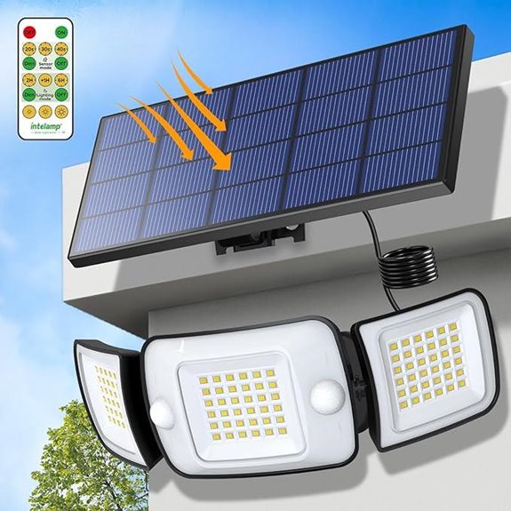 Intelamp Solar Flood Light with Motion Sensor