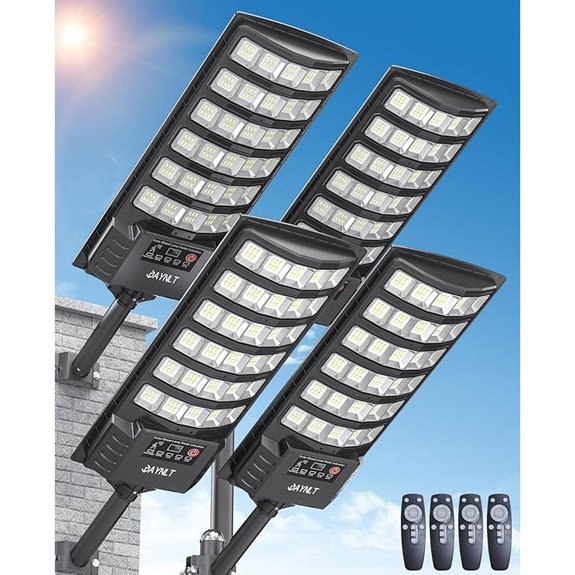 JAYNLT Solar Flood Lights with Motion Sensor (4-Pack)