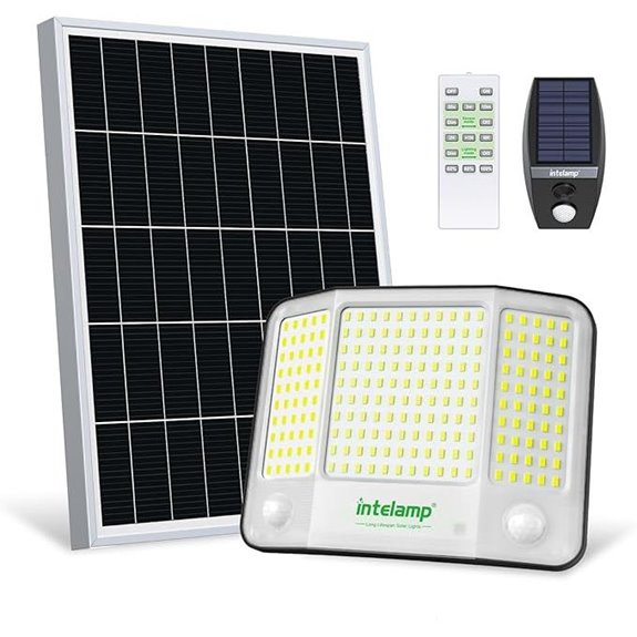 Intelamp Solar Flood Lights with Motion Sensor and Remote