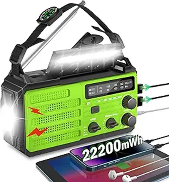 Emergency Solar & Hand Crank Radio with NOAA Alerts