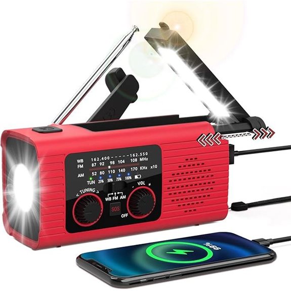 Emergency Weather Radio with Solar & Hand Crank Charging