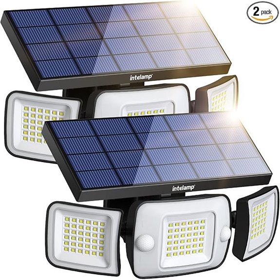 intelamp Solar Motion Sensor Flood Lights (6000mAh)