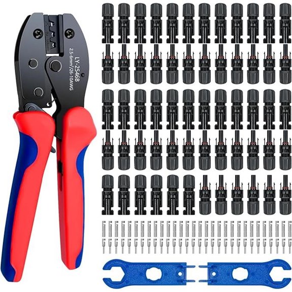 Solar Panel Connector Kit with Crimper and Accessories