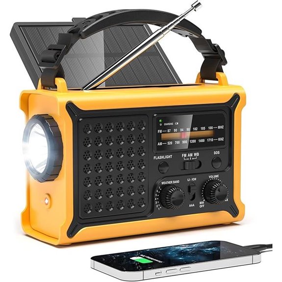 NOAA Weather Radio with Solar Hand Crank & SOS Lamp