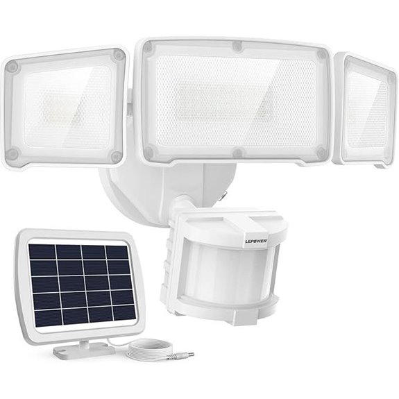 LEPOWER 1600LM Solar Security Flood Light with Motion