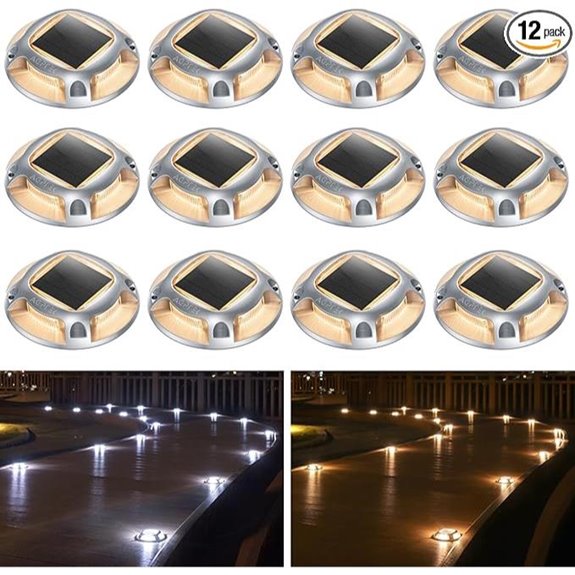 AGPTEK Solar Driveway Lights 12-Pack Waterproof Yard Markers