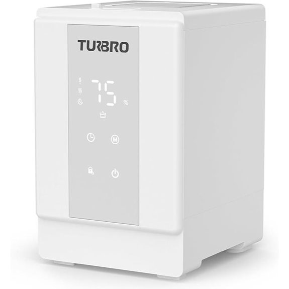 TURBRO 4L Stainless Steel Steam Humidifier with Timer