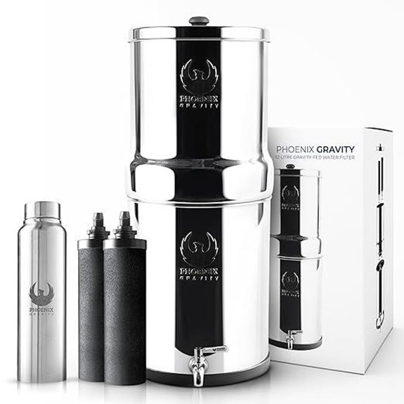 Gravity Water Filter with Steel Spigot and NSF Certification