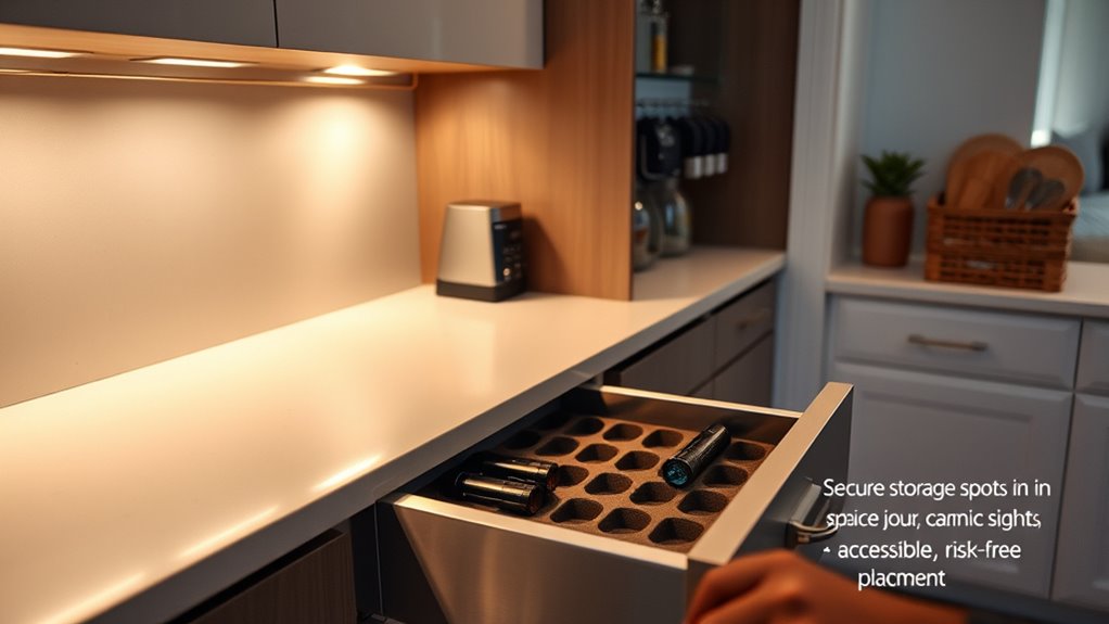 store flashlights safely nearby