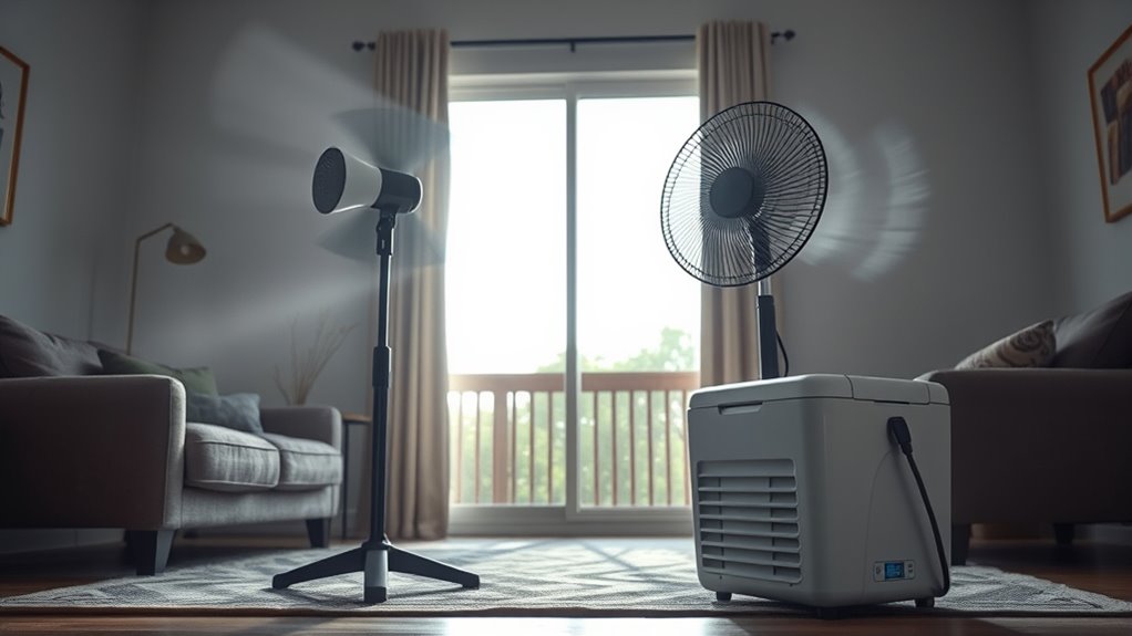 strategic fan and cooler placement
