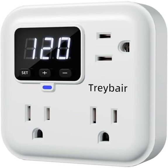 3-Outlet Surge Protector with Voltage Monitoring