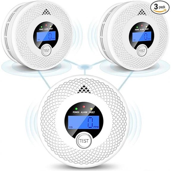 3-Pack Interconnected Smoke & CO Alarms with LCD