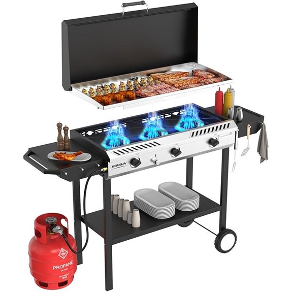 ROVSUN 3-Burner Outdoor Propane Gas Stove