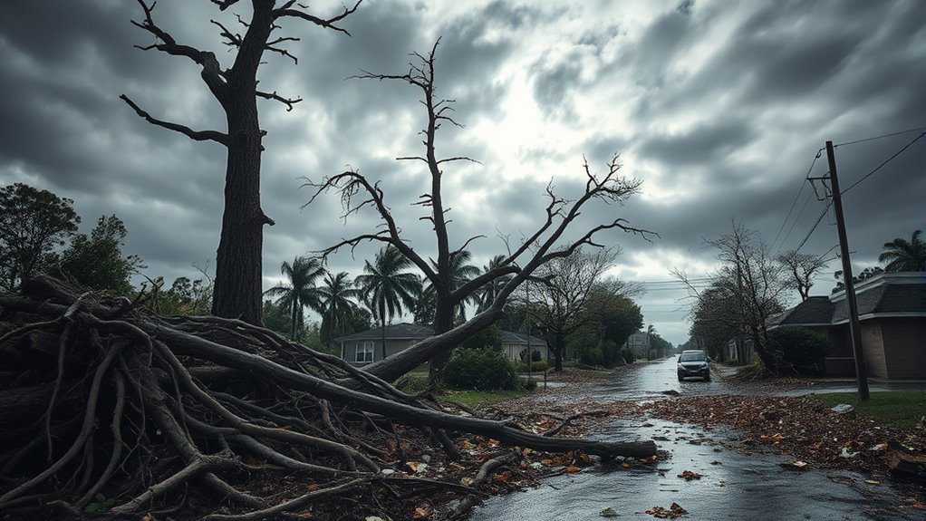 tree uproots and branch breakage
