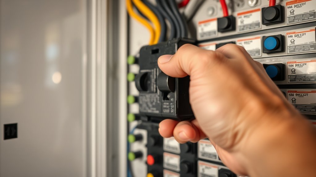 turn off main or individual breakers