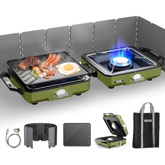 ODSD 2-Burner Camping Stove with Windshield