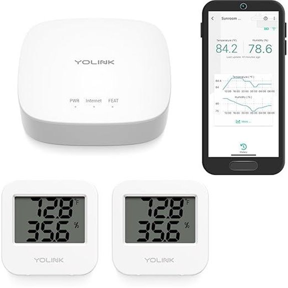YoLink Smart Temp & Humidity Sensor 2-Pack with Hub