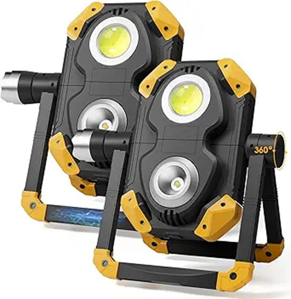 2 Pack Rechargeable LED Work Light with Magnetic Stand