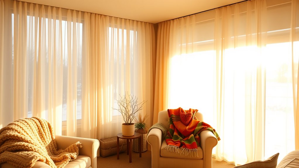 use curtains for passive warmth