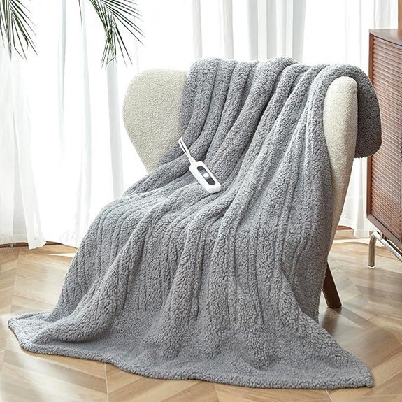 Heated Sherpa Throw Blanket with Auto-Shutoff