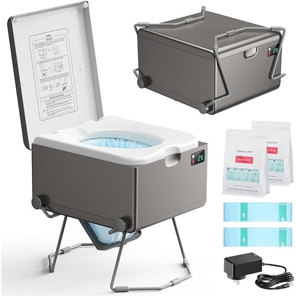 Dry Flush Waterless Portable Toilet for RVs and Off-Grid