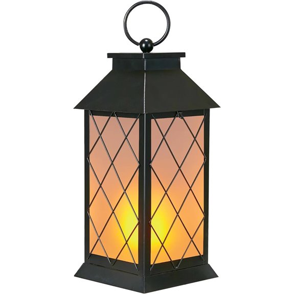 Outdoor Waterproof Solar Lantern with Flickering Flame