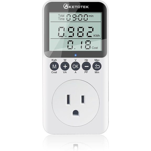 KETOTEK Watt Meter Power Usage Monitor with LCD