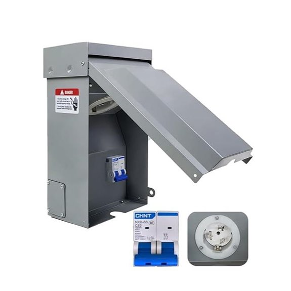 50 Amp Weatherproof Generator Power Inlet Box