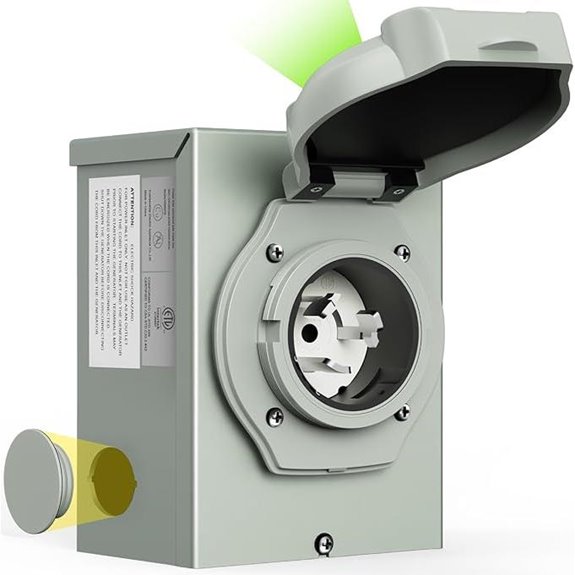 50 Amp Weatherproof Generator Power Inlet Box