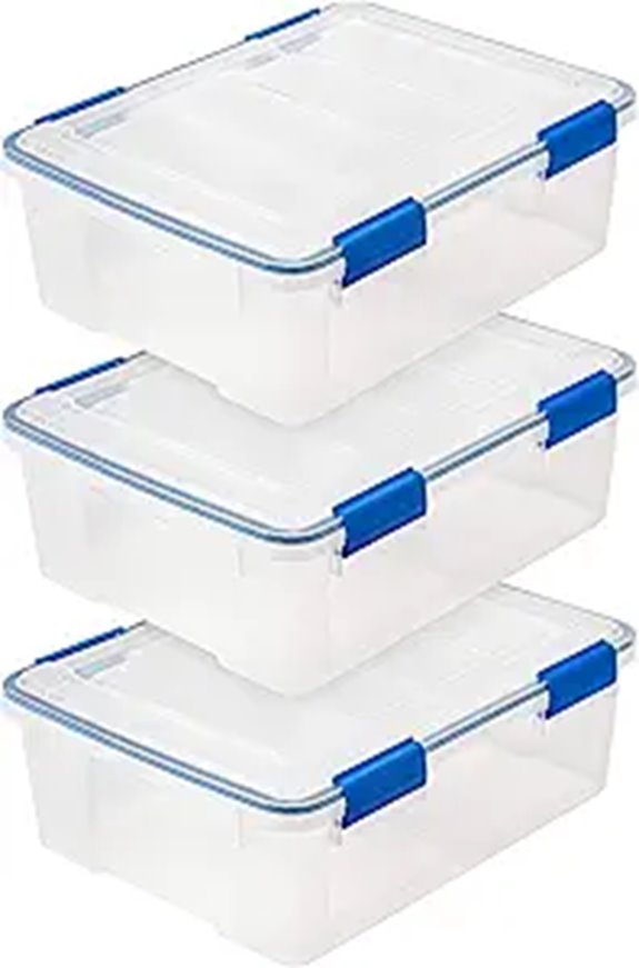 IRIS 3-Pack 26.5 Qt Weatherproof Plastic Storage Bins