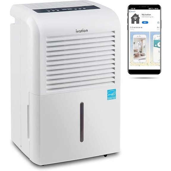 Ivation Wi-Fi Dehumidifier with App and Continuous Drain