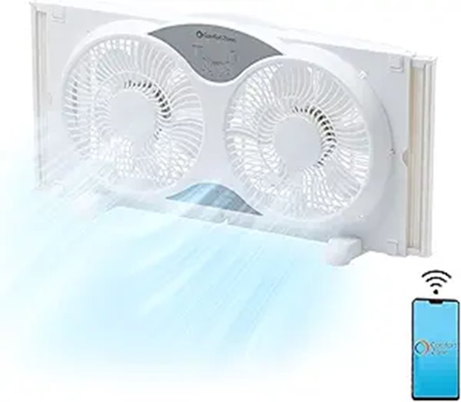 Comfort Zone 9-Inch Wi-Fi Window Fan with Remote