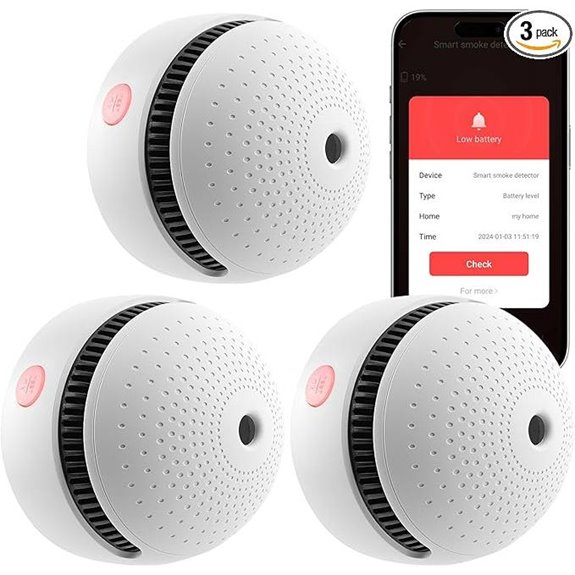 3-Pack Wi-Fi Smoke Detectors with App Notifications